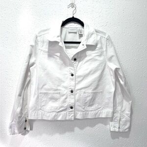 Liz‎ Claiborne Bright White Denim Jacket Large